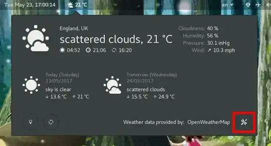 Open Weather settings button