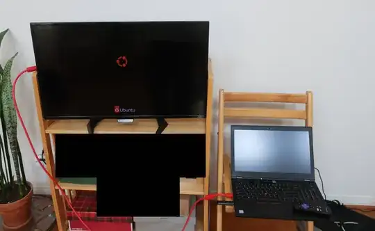 Photo of the computer and external display