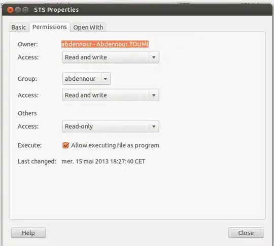Screenshot of permissions dialogue