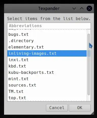 A longer list with scrollbars
