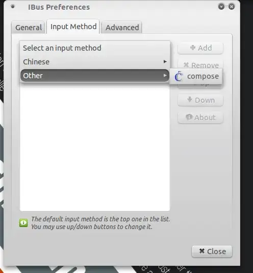 iBus preferences dialog