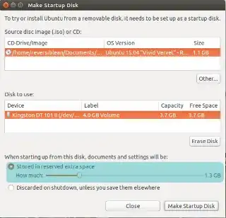 startup disk presistent