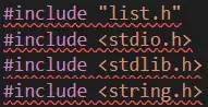 Red lines under #include
