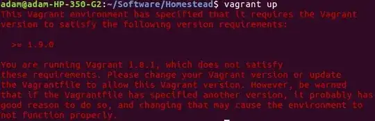 Vagrant version 1.9.0 required