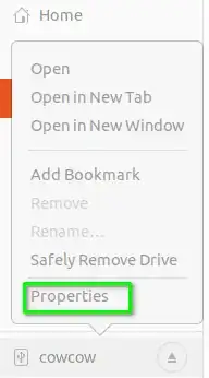 where to find drive properties