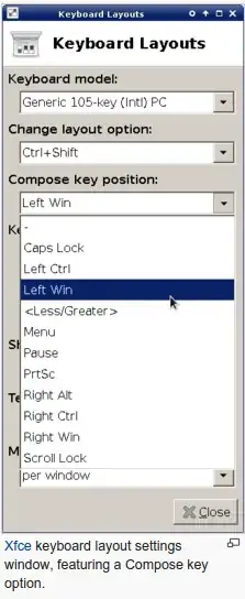 Compose Key setting for xfce. Source: wikipedia Compose Key