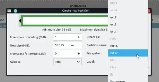 Create the partition