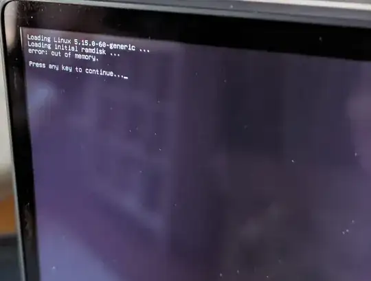 Screenshot of the issue