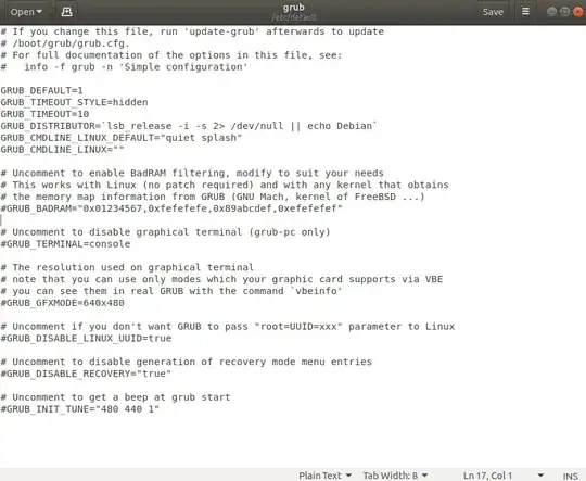 Content of Grub file on Ubuntu