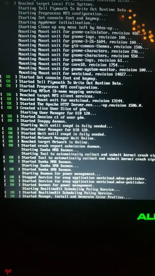 Here is a picture of my screen when it gets stuck