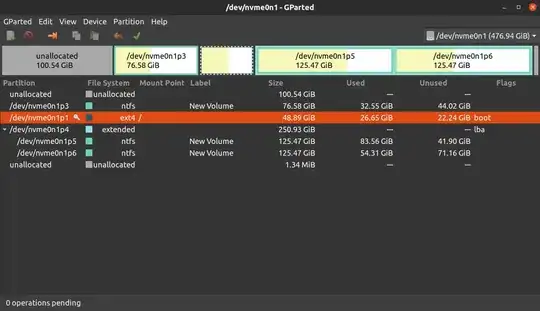 This is my GParted view