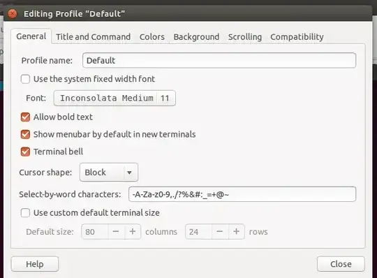 edited default profile settings