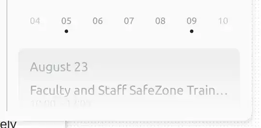 Screenshot of description below calendar in notification panel for a day with an event