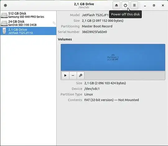 GNOME Disks to power off the drive