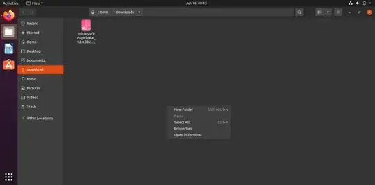 Screenshot of right-click options in Nautilus