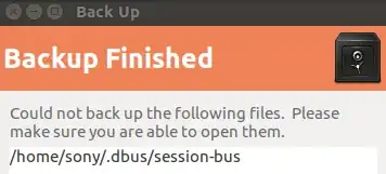 deja-dup backup GUI reports inability to backup .dbus/session-bus