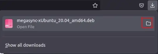 Screenshot of downloads in Firefox