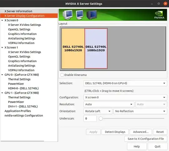 Nvidia X Server setup
