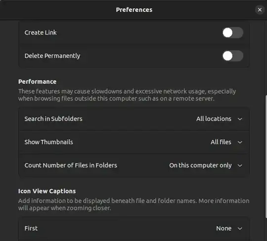 Nautilus preferences