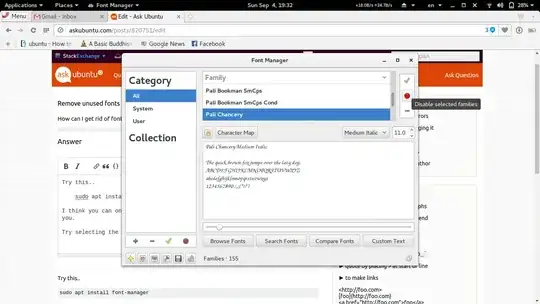 font manager screenshot