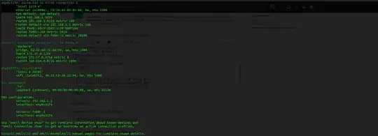 Screenshot result nmcli