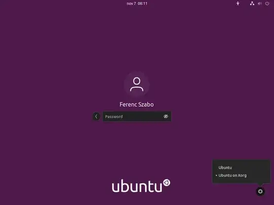 Screenshot of the login screen