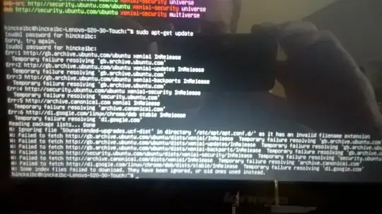 screenshot of "Temporary failure resolving" errors from APT