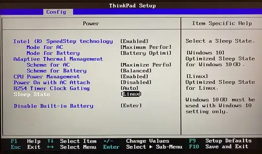 ThinkPad Setup screenshot