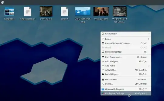 Right-clicking on the desktop