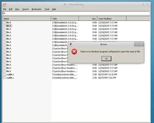 everything search running with wine