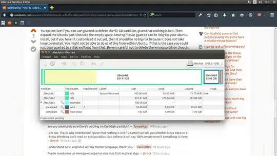 screenshot of GParted