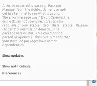 Vivaldi repository permission denied error
