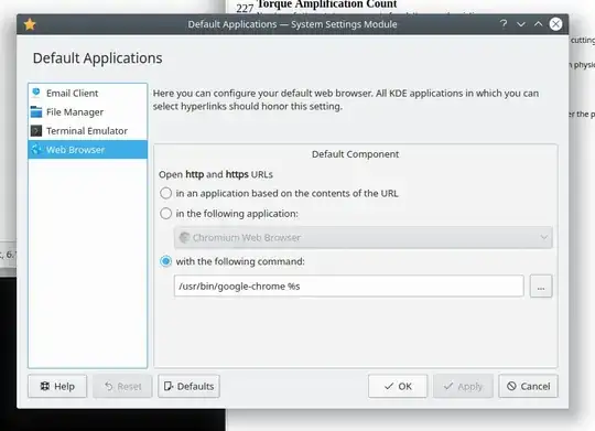 Screenshot of Default Applications dialog in Kubuntu 18.04