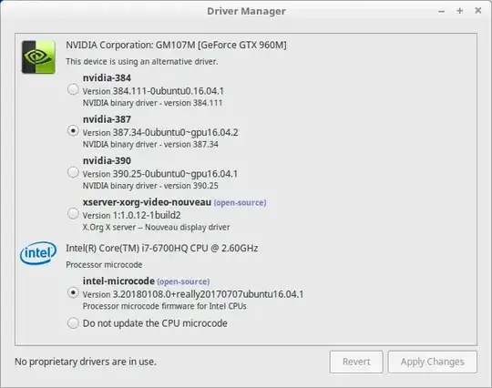 Changing from Do not update the CPU microcode to intel-microcode
