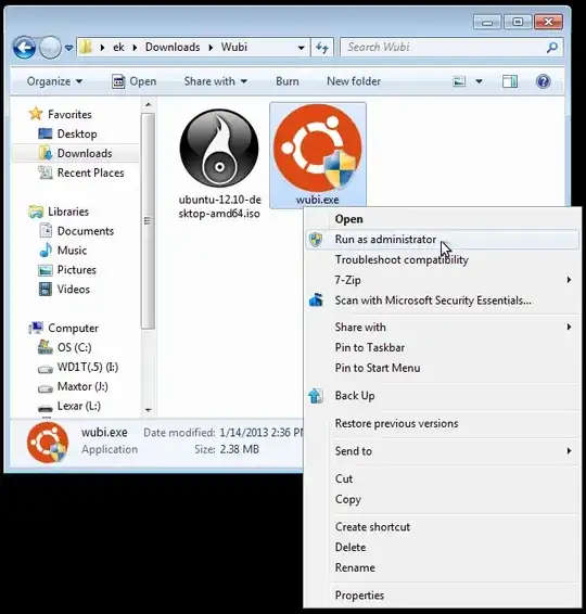 Screenshot showing ISO image and wubi.exe in the same folder, with wubi.exe about to be run.
