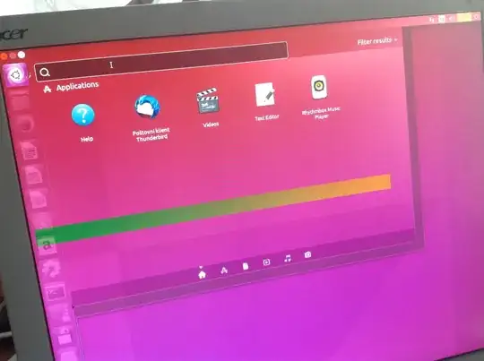 screen with orange/green bar