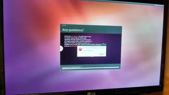 message box during installation, about how GRUB could not install