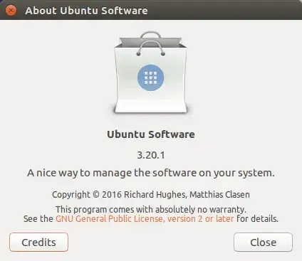 Ubuntu Software > About