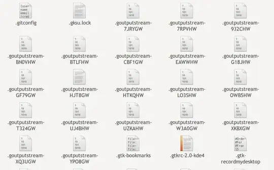 screenshot of home folder