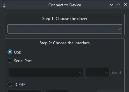 Connect to Device dialog