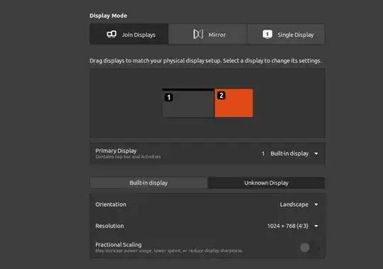 this is the display settings from laptop screen