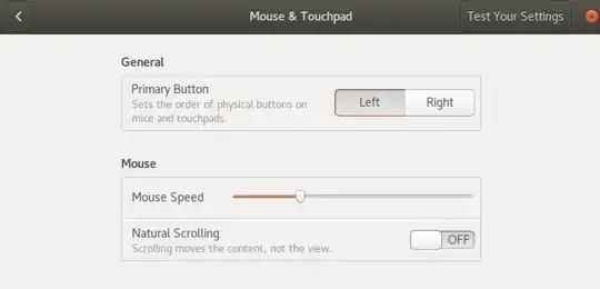 mouse configuration screen