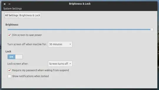 Brightness & Lock dialogue