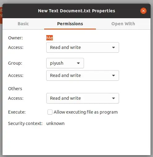 file properties window