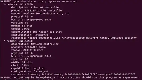 lshw -C network output