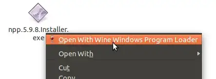 Screenshot of right-click opening an executable