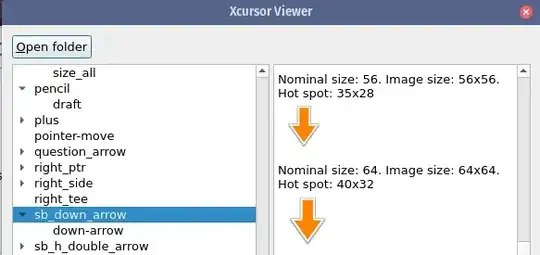 xcursor-viewer showing cursors