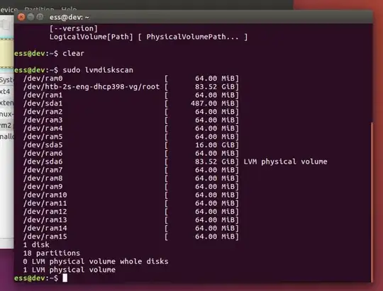 Output of lvmdiskscan Output of lvmdiskscan