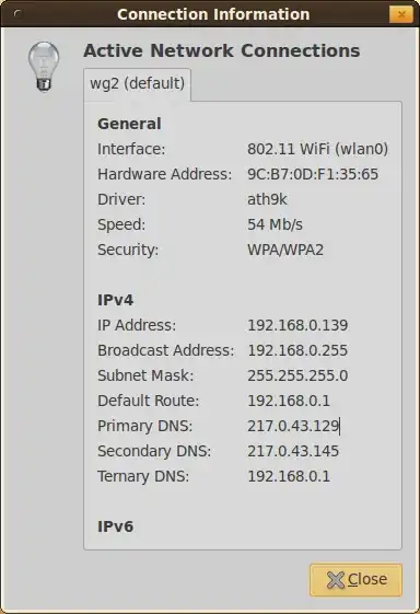 connection information