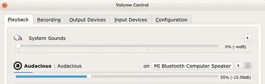 PulseAudio Volume Control Playback tab